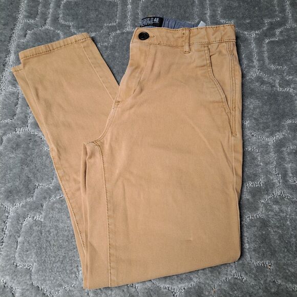 H&M Originals 48 Slim Fit khaki pants Boys size 14 ADJUSTABLE WAIST 26Wx24L - Picture 2 of 9